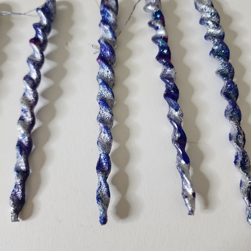 5 HANDCRAFTED Upcycled Swirly Unicorn Icecicle Ornaments HANDPAINTED Holiday - Picture 4 of 17